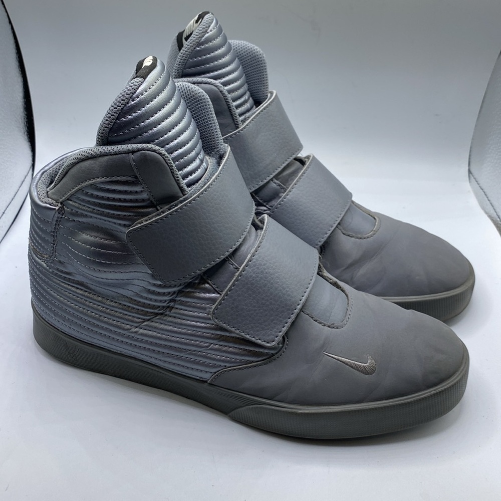 Nike Flystepper 2K3 Gray Metallic Quilted Leather Men's Sneaker Size 8 - Picture 3 of 12